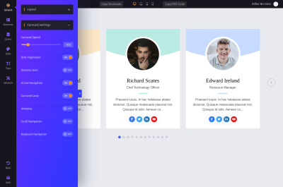Team Plugin Carousel Settings - WPS Team Plugin