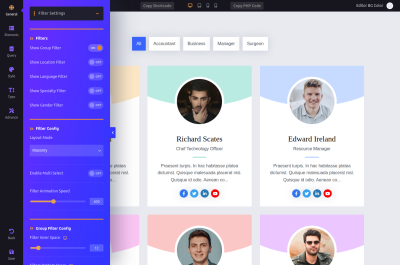 Team Filters Settings - Page 1 - Team Plugin