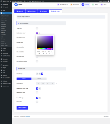 Team Member Single Page Settings - WordPress Team Plugin